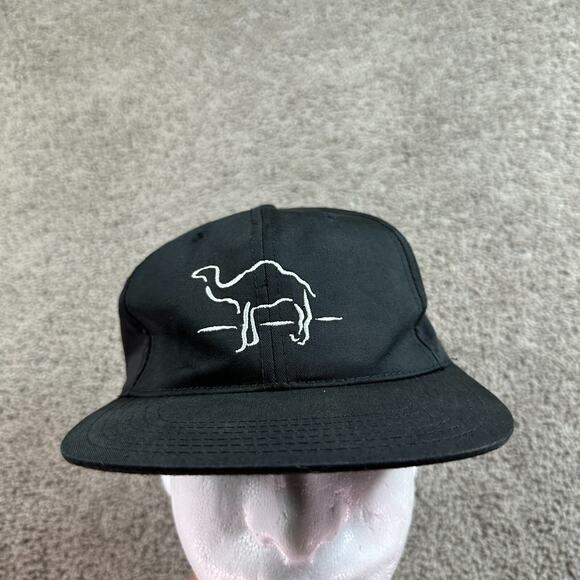 VINTAGE Camel Cigarettes Hat Mens OS Black White Joe Camel Snapback Cap 90s - Picture 2 of 10